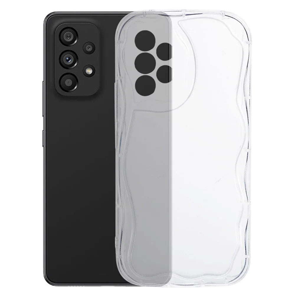 YX Series For Samsung Galaxy A33 5G TPU Case Curly Wave Frame Phone Cover (Precise Cutout) - Transparent - 1