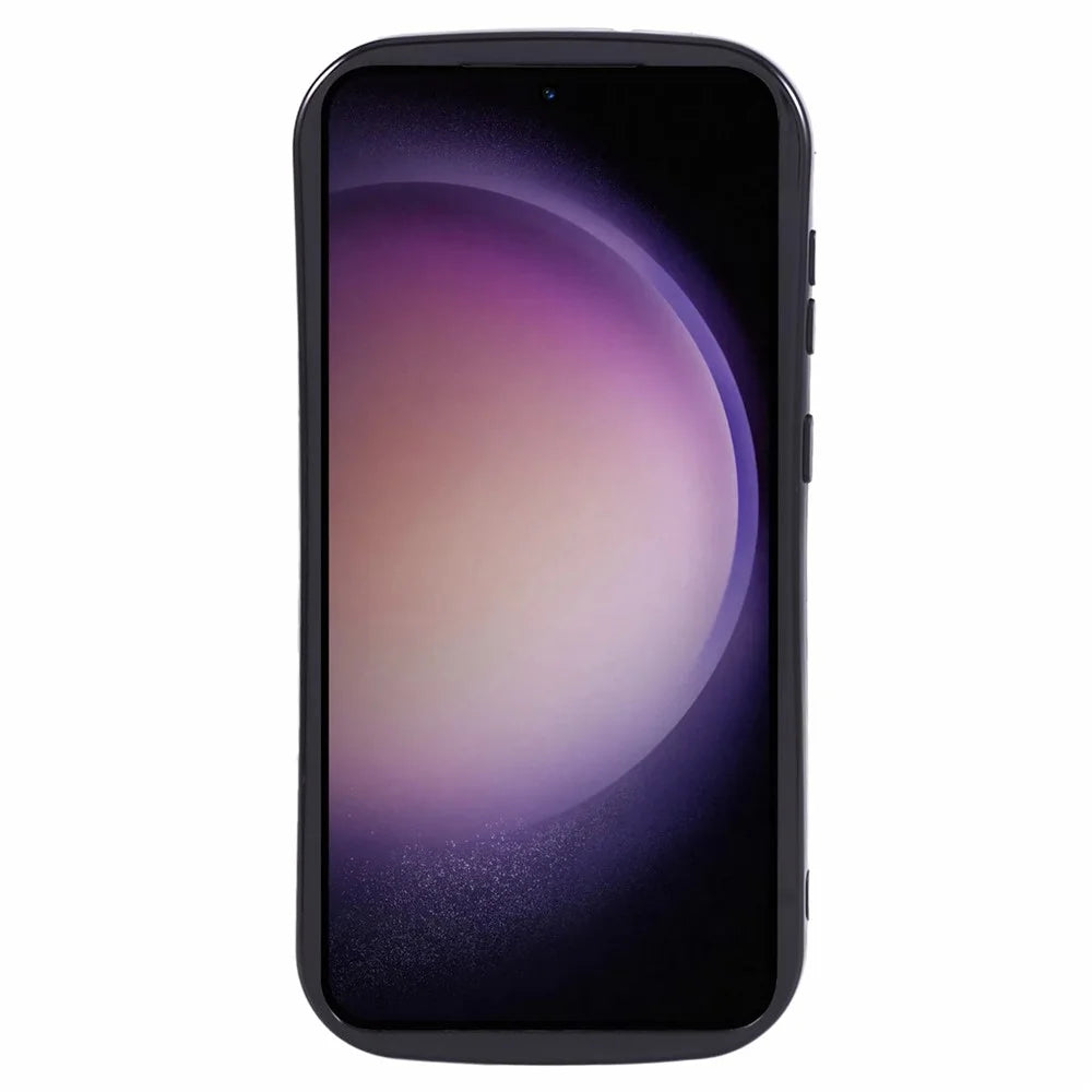 YX Series For Samsung Galaxy S23 Case Wave Shape Rugged TPU Phone Cover - Black - 2