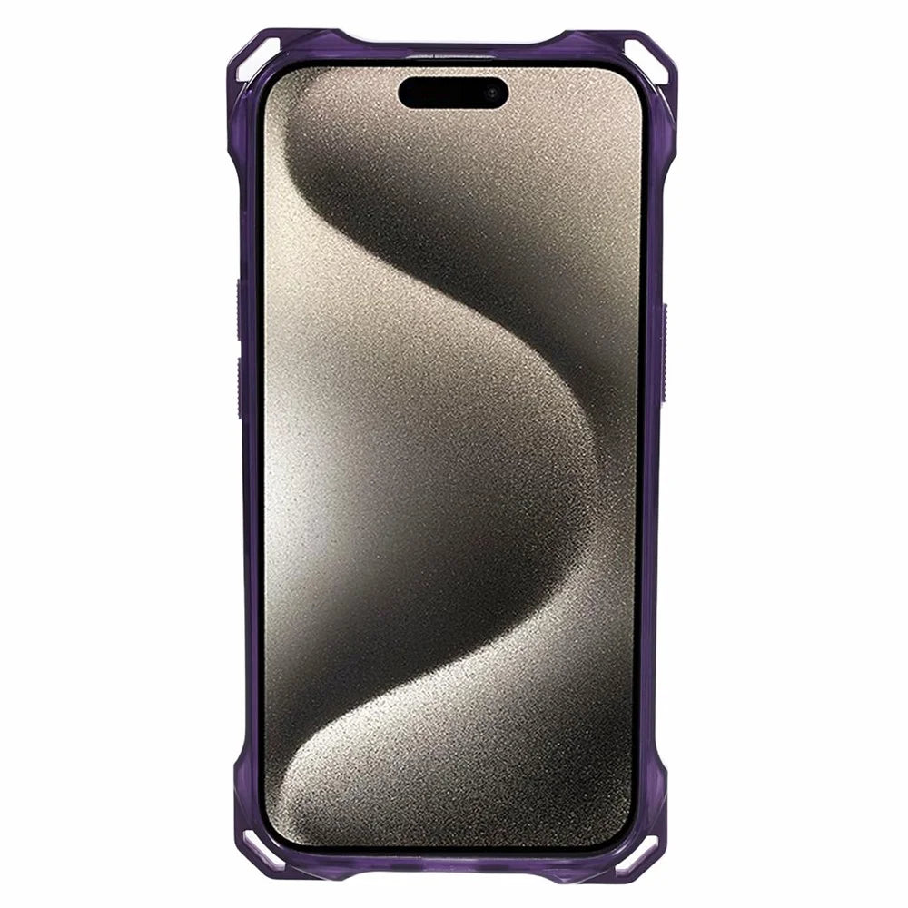 For iPhone 15 Plus Case Shockproof TPU+Acrylic Slim Phone Case - Transparent Purple - 2