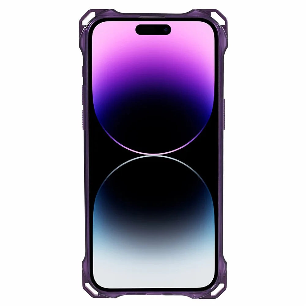 For iPhone 14 Pro Clear Phone Case TPU+Acrylic Anti-Scratch Cover - Transparent Purple - 2
