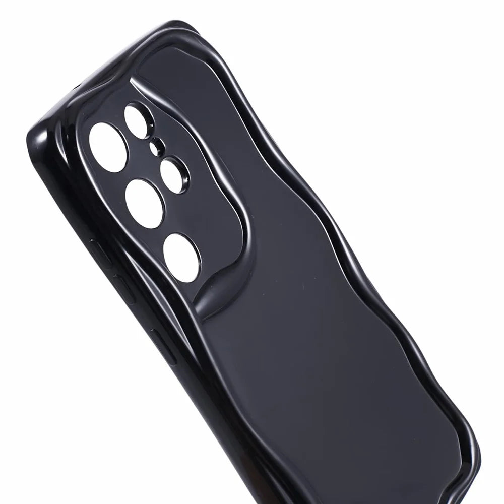 YX Series For Samsung Galaxy S21 Ultra 5G TPU Case Wave Shape Phone Cover (Precise Cutout) - Black - 6