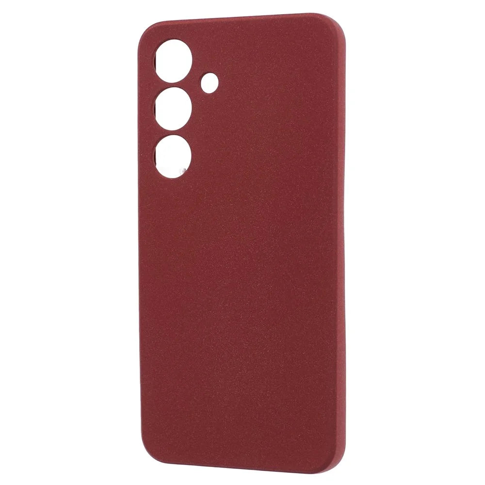 For Samsung Galaxy S24 Phone Case TPU Double-Sided Matte Cover - Wine Red - 3
