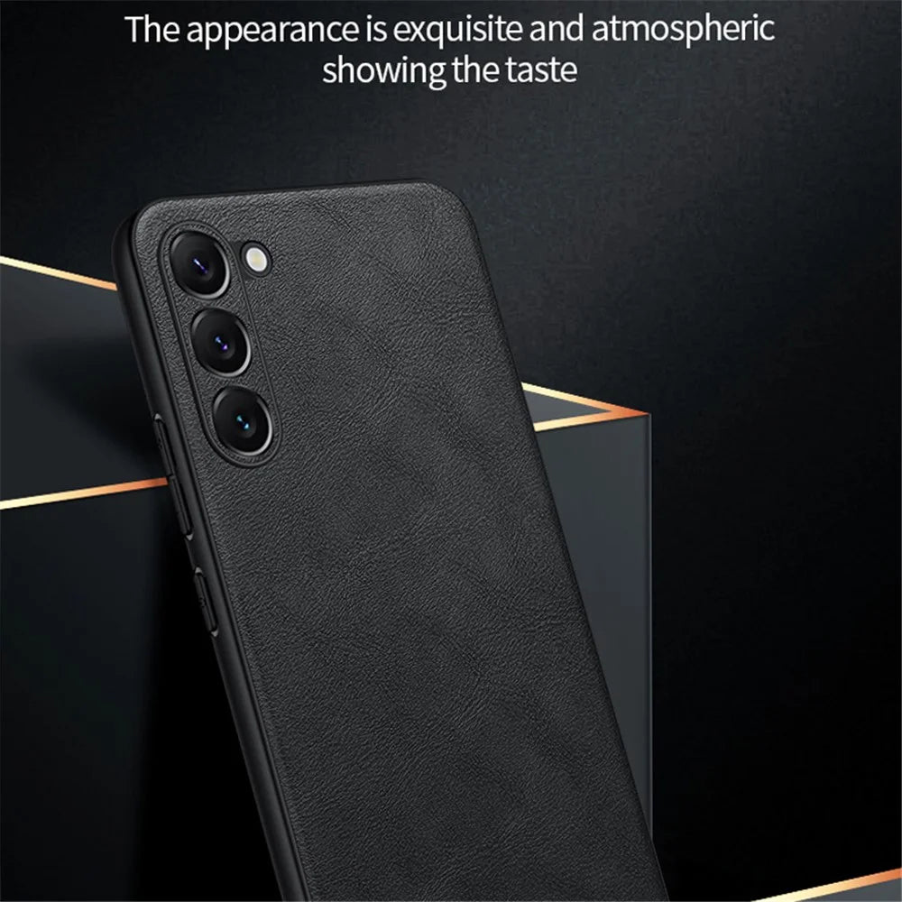 SULADA For Samsung Galaxy S24 Cell Phone Cases PU Leather+TPU+PC Back Cover - Black - 2