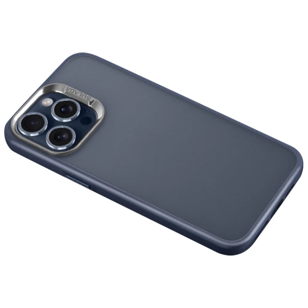 SULADA For iPhone 15 Pro Max Case PC+TPU Shockproof Matte Phone Protector - Blue - 1