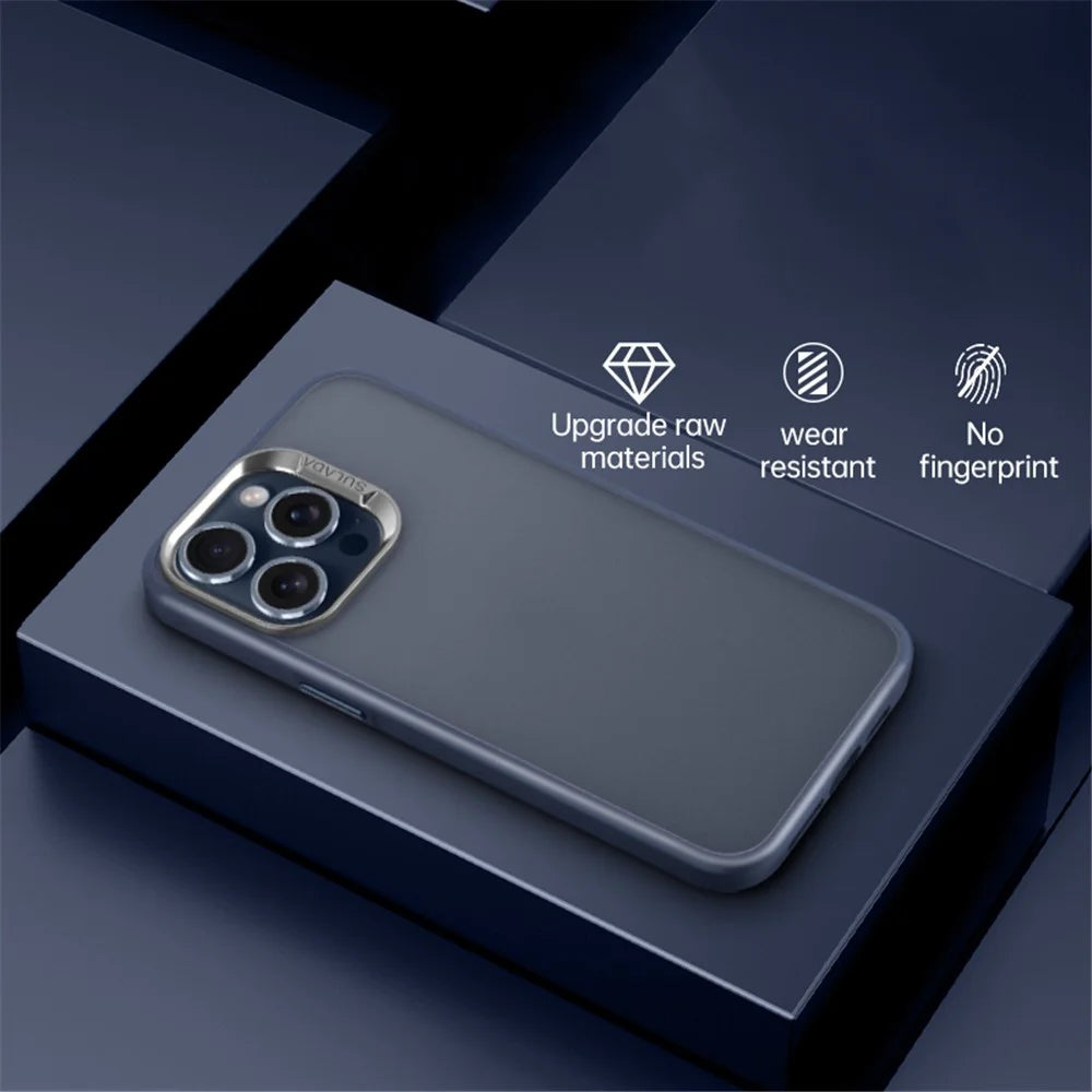 SULADA For iPhone 15 Pro Max Case PC+TPU Shockproof Matte Phone Protector - Blue - 2