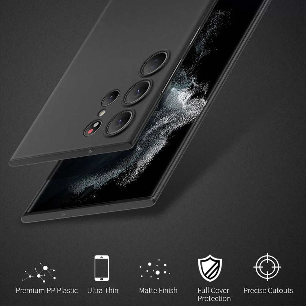 X-LEVEL For Samsung Galaxy S24 Ultra PP Phone Case Matte Finish Slim Cover - Black - 2