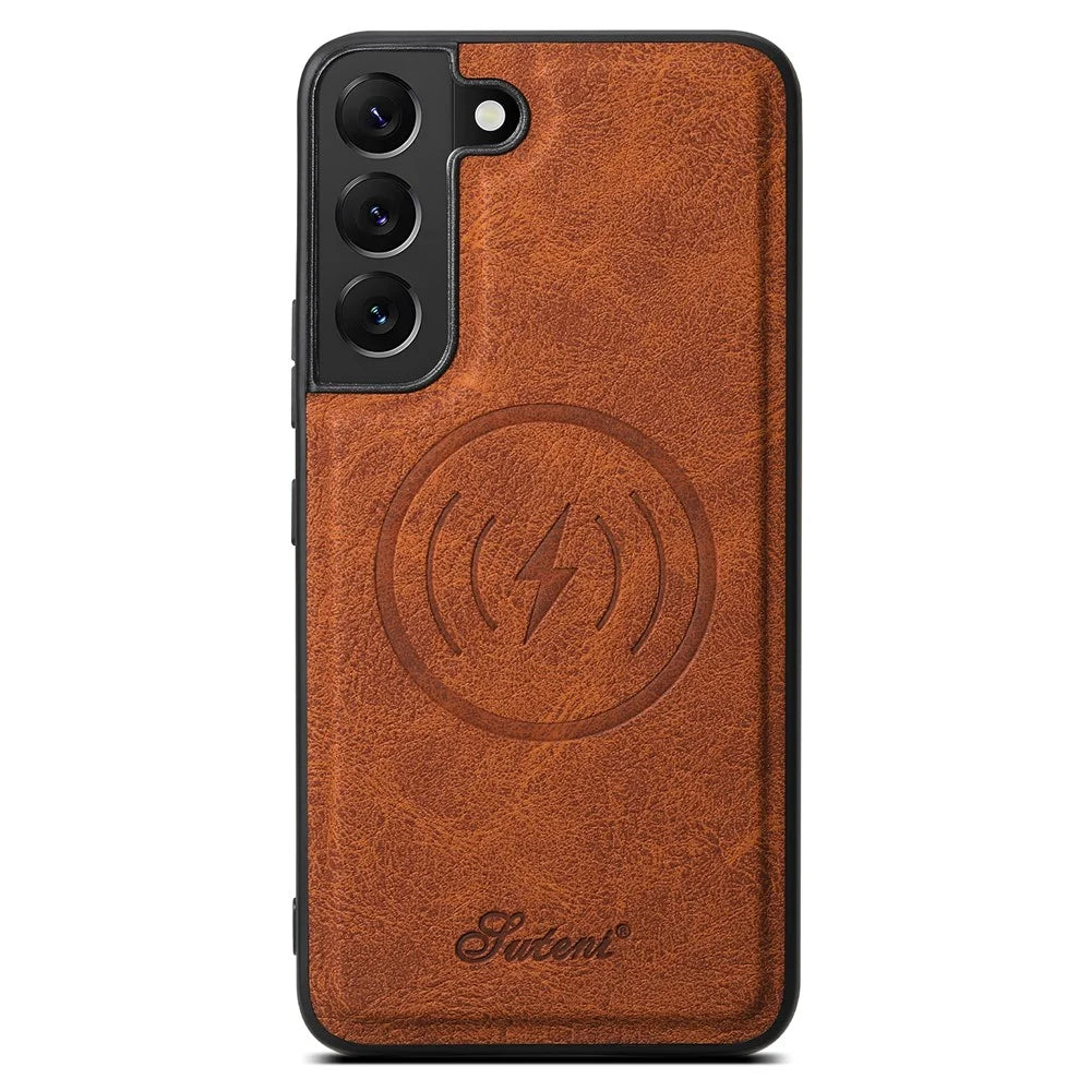 SUTENI H16 Anti-drop Cover for Samsung Galaxy S22+ 5G Magnetic Detachable PU+TPU Cell Phone Case - Khaki - 2