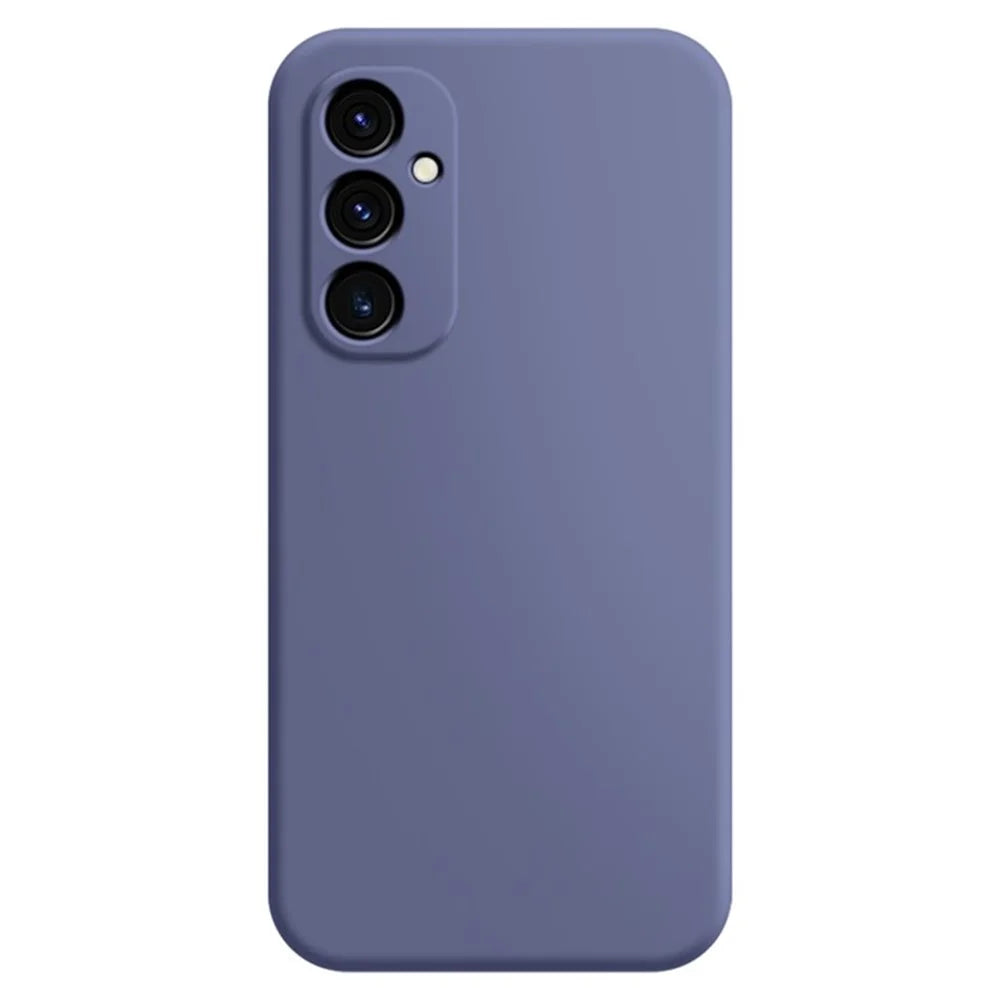 For Samsung Galaxy S24 Case Rubberized TPU Straight Edge Phone Protective Cover - Grey Blue - 1
