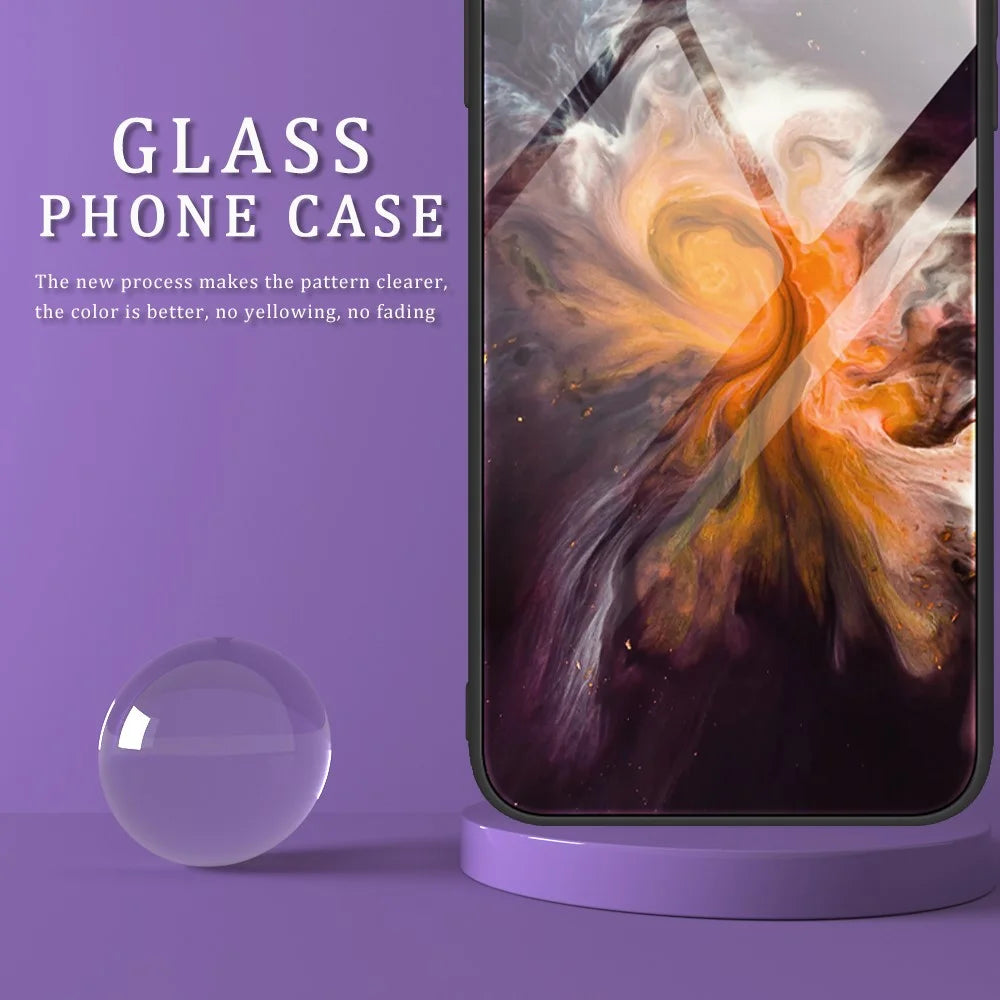For Samsung Galaxy S24 Case Marble Pattern Shockproof Tempered Glass+PC+TPU Phone Cover - DL01 - 2