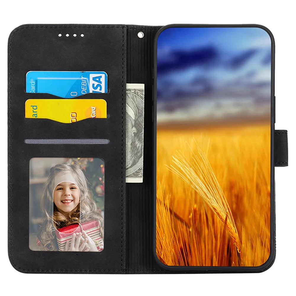 DIERFENG DF-03 For Samsung Galaxy S24 Case Imprinted Stand Phone Cover with Wrist Strap - Black - 2