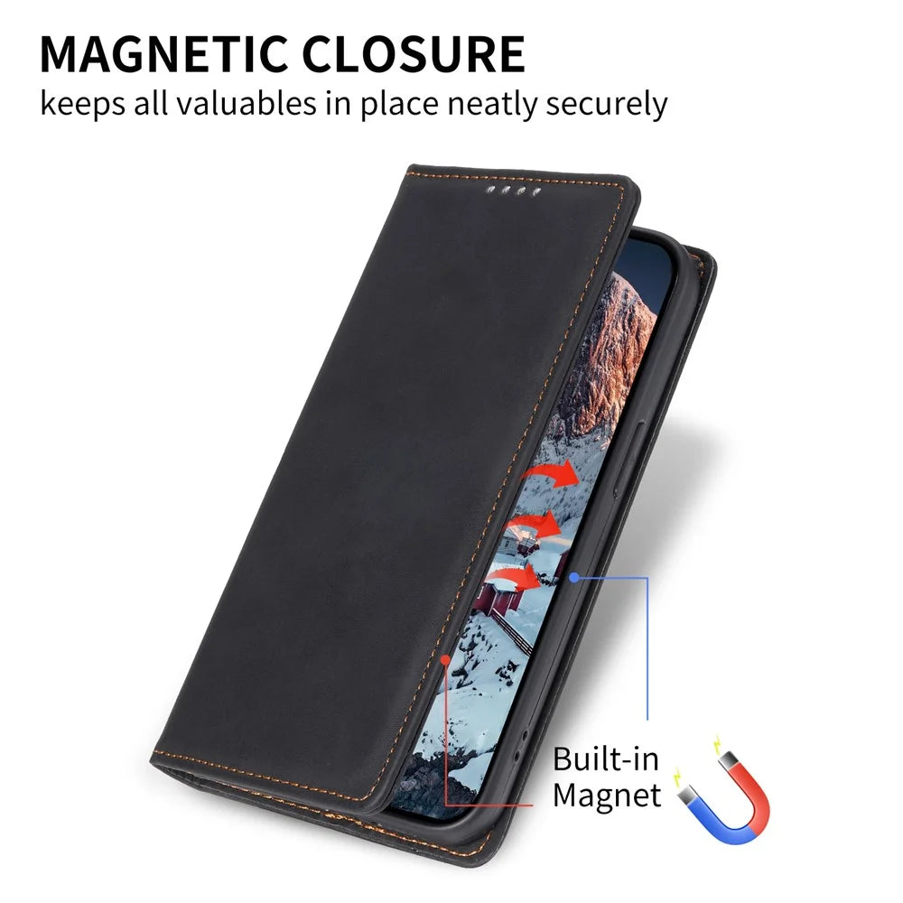 DF-05 For Samsung Galaxy A25 5G (Global) (161.0 x 76.5 x 8.3mm) Cell Phone Case RFID Blocking PU Leather Stand Cover - Black - 4