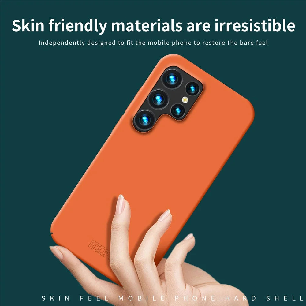 MOFI JK Qin Series For Samsung Galaxy S24 Ultra Case Slim-Fit TPU+Acrylic Smart Phone Shell - Orange - 3