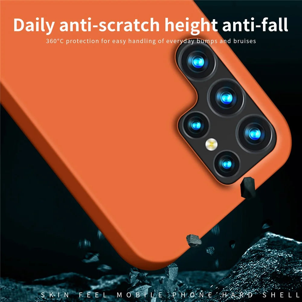 MOFI JK Qin Series For Samsung Galaxy S24 Ultra Case Slim-Fit TPU+Acrylic Smart Phone Shell - Orange - 5