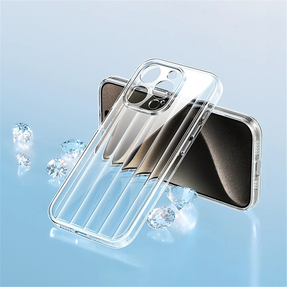 XUNDD Greya Series For iPhone 15 Pro Max Cell Phone Case Stripe Design PC+TPU Clear Cover - Transparent - 6