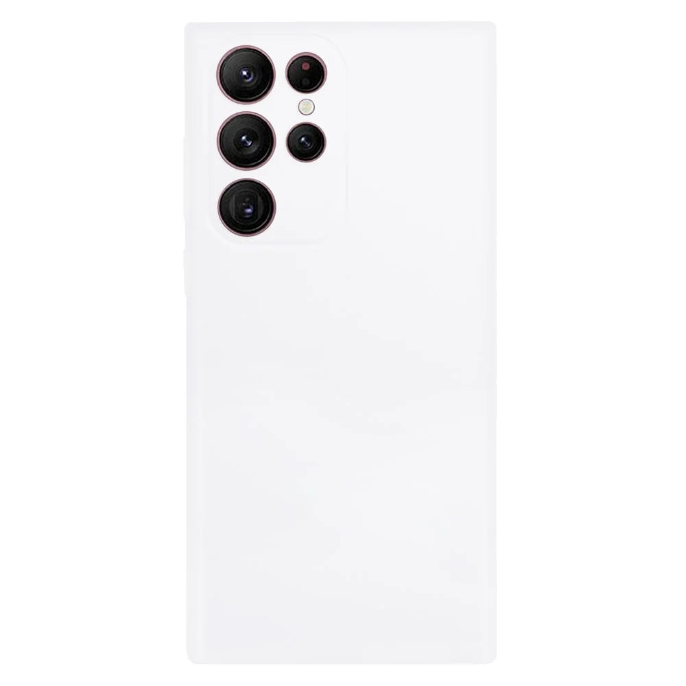 For Samsung Galaxy S22 Ultra 5G Case Matte TPU Protective Phone Cover (Precise Cutout) - Clear White - 1