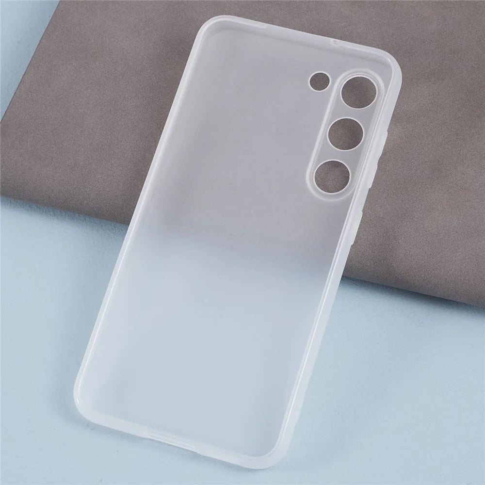 For Samsung Galaxy S23+ Case Lens Protection Matte TPU Cover (Precise Cutout) - Clear White - 2