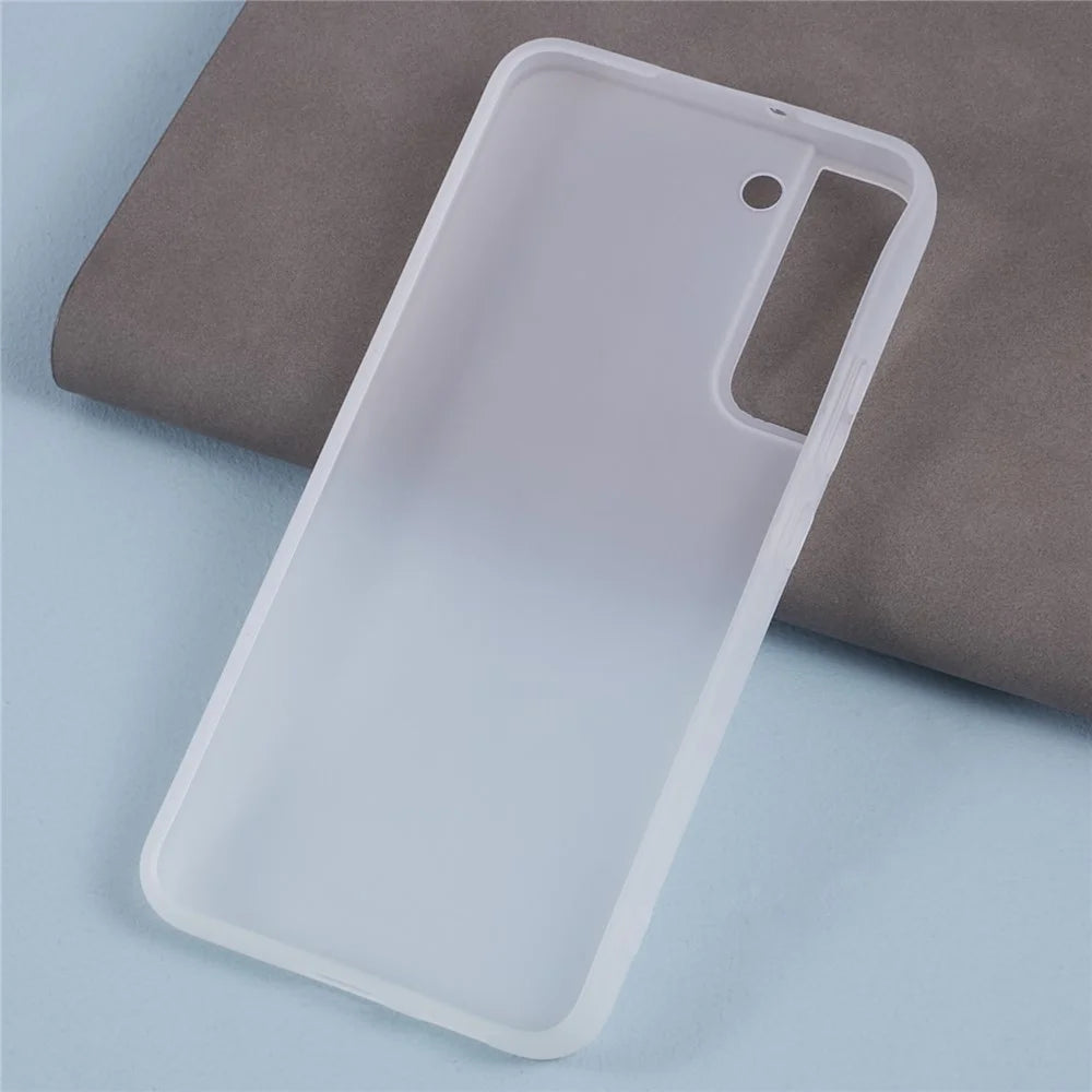 For Samsung Galaxy S22 5G Case Scratch-proof TPU Phone Cover (Big Rear Lens Hole) - Clear White - 2