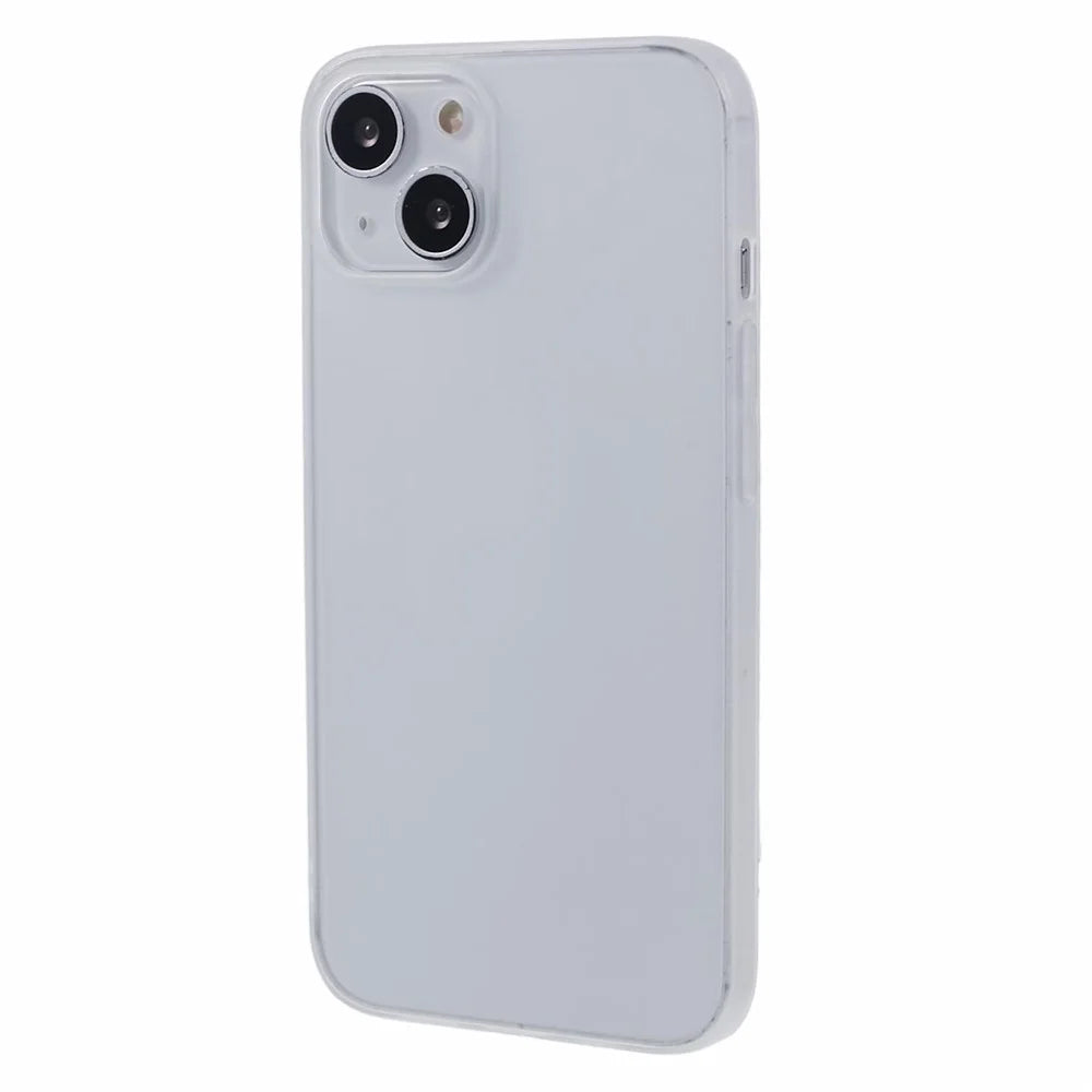 For iPhone 15 Slim Case Anti-Scratch TPU Phone Shell Matte Phone Cover, Transparent White - 1