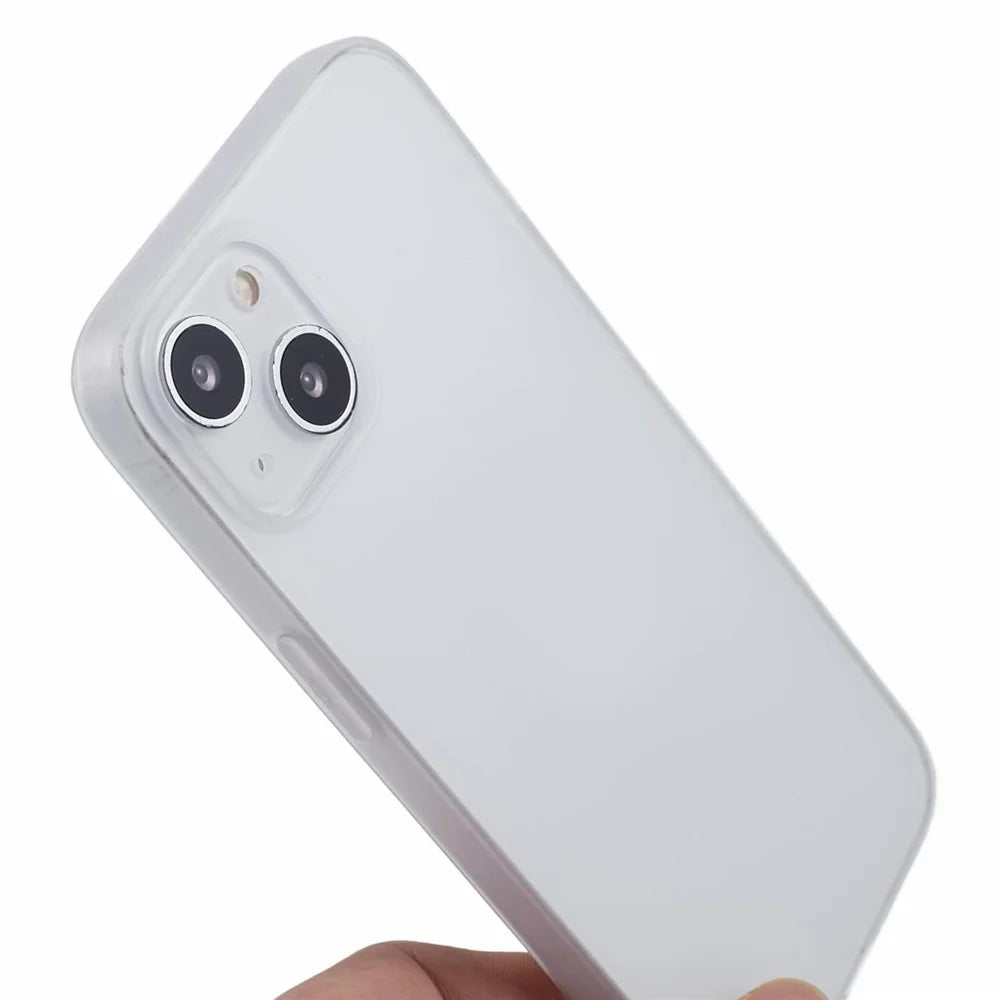 For iPhone 13 6.1 inch Case Anti-Drop TPU Phone Shell Transparent White Matte Phone Cover - 6