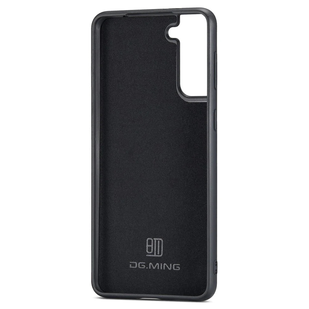 DG.MING For Samsung Galaxy S24 Case PU Leather Coated PC+TPU Phone Cover - Black - 5