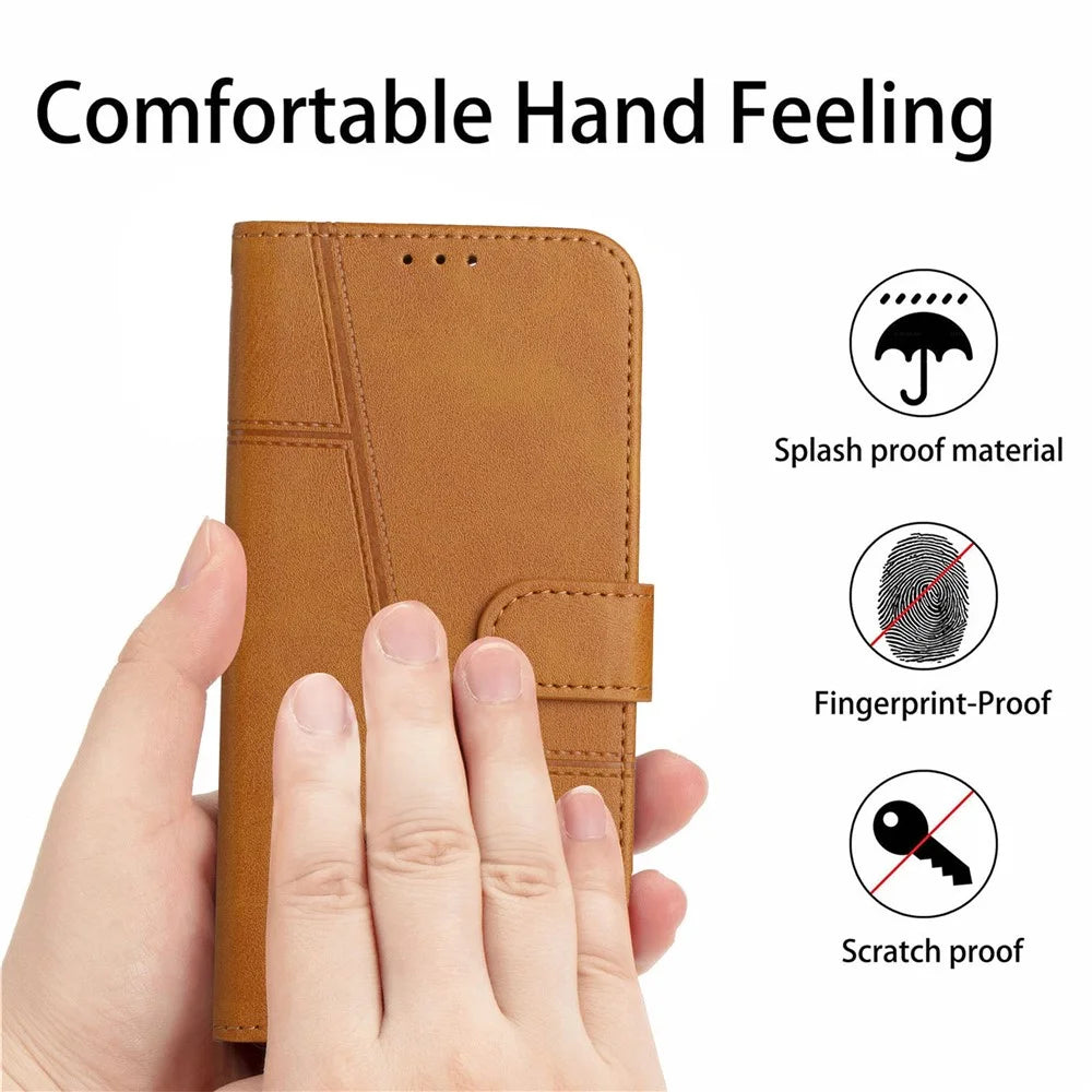 For Samsung Galaxy S24 Ultra Cell Phone Case Shockproof Leather Stand Cover with Wallet - Yellow - 4