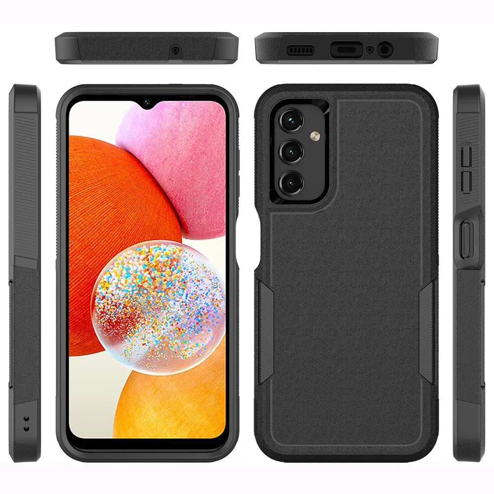 For Samsung Galaxy A14 5G / A14 4G Cover PC+TPU Shockproof Cell Phone Case - Black - 6