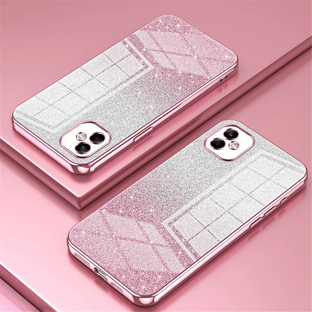 For Samsung Galaxy A05 4G Cell Phone Cases Electroplating TPU Precise Cutout Cover - Pink - 2