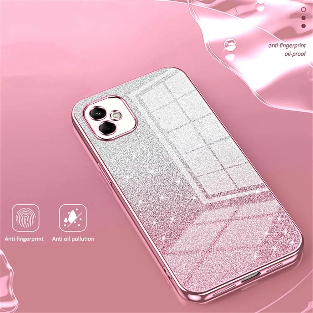 For Samsung Galaxy A05 4G Cell Phone Cases Electroplating TPU Precise Cutout Cover - Pink - 3
