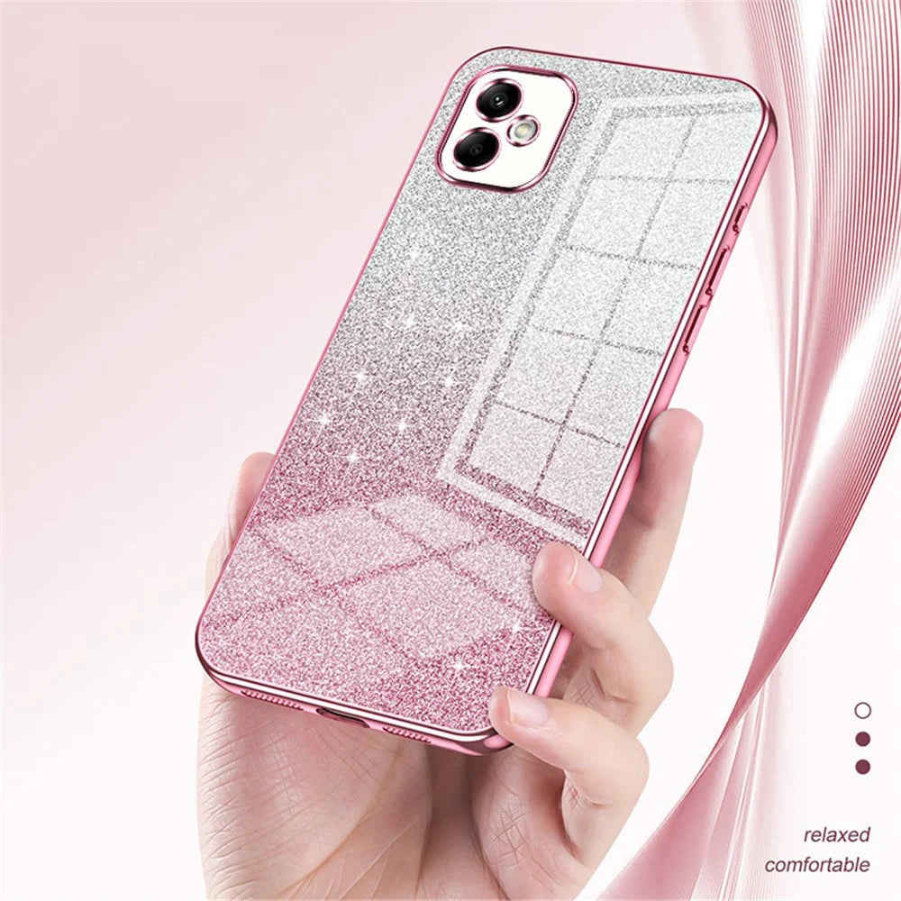 For Samsung Galaxy A05 4G Cell Phone Cases Electroplating TPU Precise Cutout Cover - Pink - 4