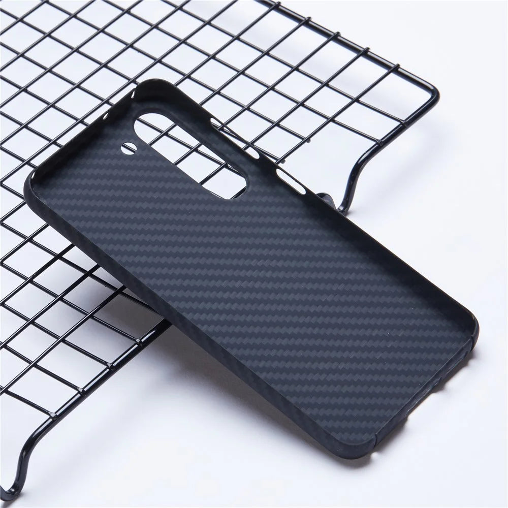 For Samsung Galaxy S23 Case Aramid Fiber 1500D Coarse Texture Aramid Fiber Slim Phone Back Cover (Big Lens Hole) - Black - 3