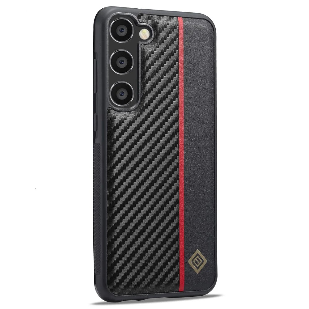 LC.IMEEKE For Samsung Galaxy S24+ Case Carbon Fiber Texture PU Leather+TPU+EVA Phone Cover - 2