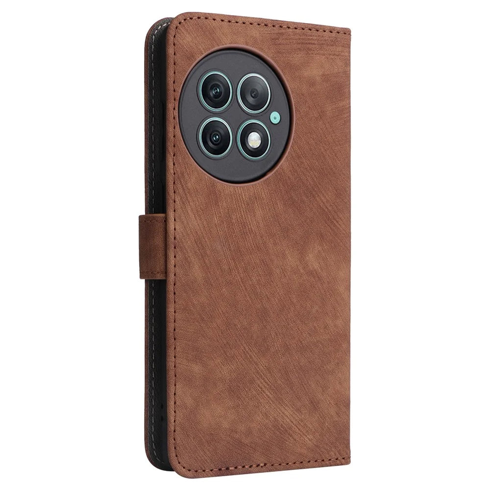 For OnePlus Ace 2 Pro 5G RFID Blocking Wallet Cell Phone Case PU Leather Shell with Strap - Brown - 7