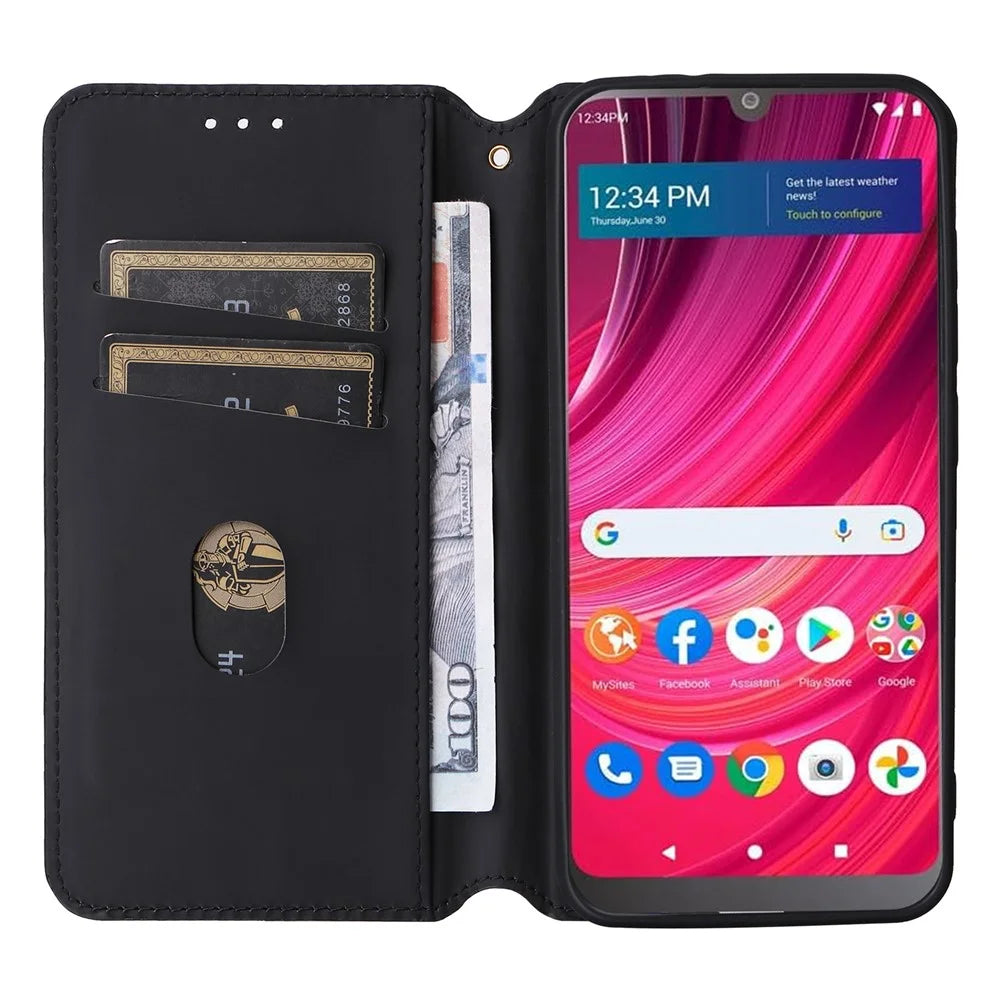 For BLU View 4 / View 2 (2023) Wallet Phone Case Folio PU Leather Cover - Black - 2