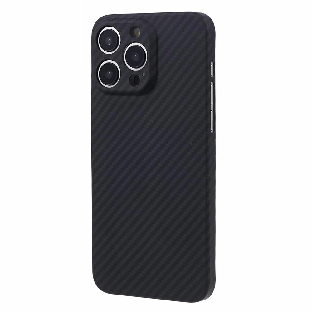 For iPhone 15 Pro Max Case 1500D Coarse Texture Aramid Fiber Phone Cover Compatible with MagSafe - Matte Black - 2