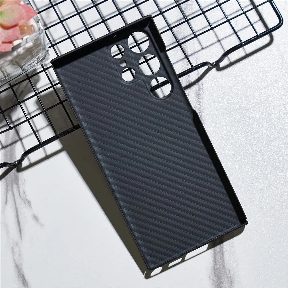 For Samsung Galaxy S23 Ultra Case 1500D Coarse Texture Aramid Fiber Anti-scratch Precise Cutout Phone Back Shell - Black - 3