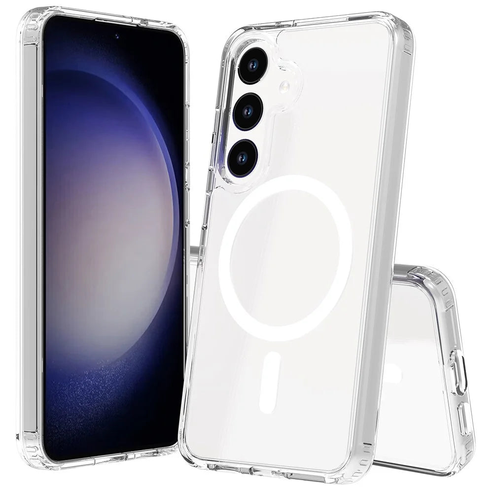 For Samsung Galaxy S25+ / S24+ Case Acrylic+TPU Clear Phone Cover Magnetic Case - 1