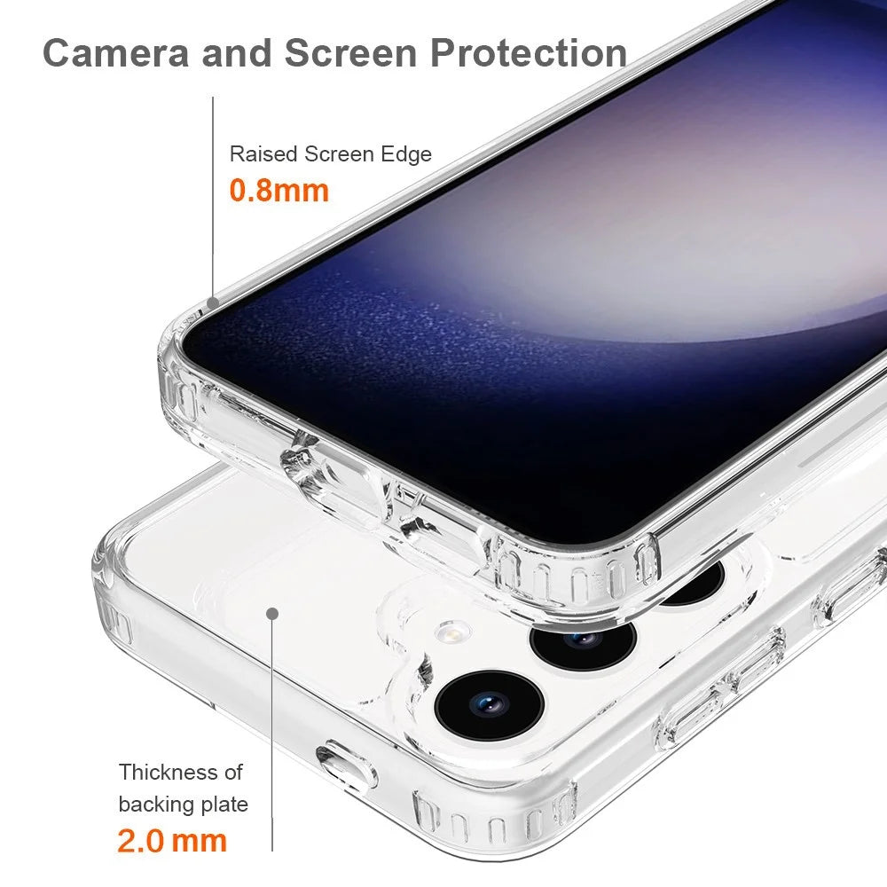 For Samsung Galaxy S25+ / S24+ Case Acrylic+TPU Clear Phone Cover Magnetic Case - 4