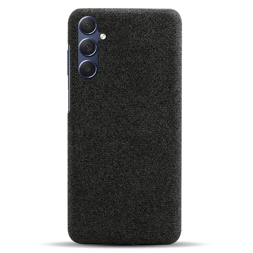 For Samsung Galaxy A15 5G Case Slim-fit Shockproof Cloth+PC Smartphone Cover - Black - 3