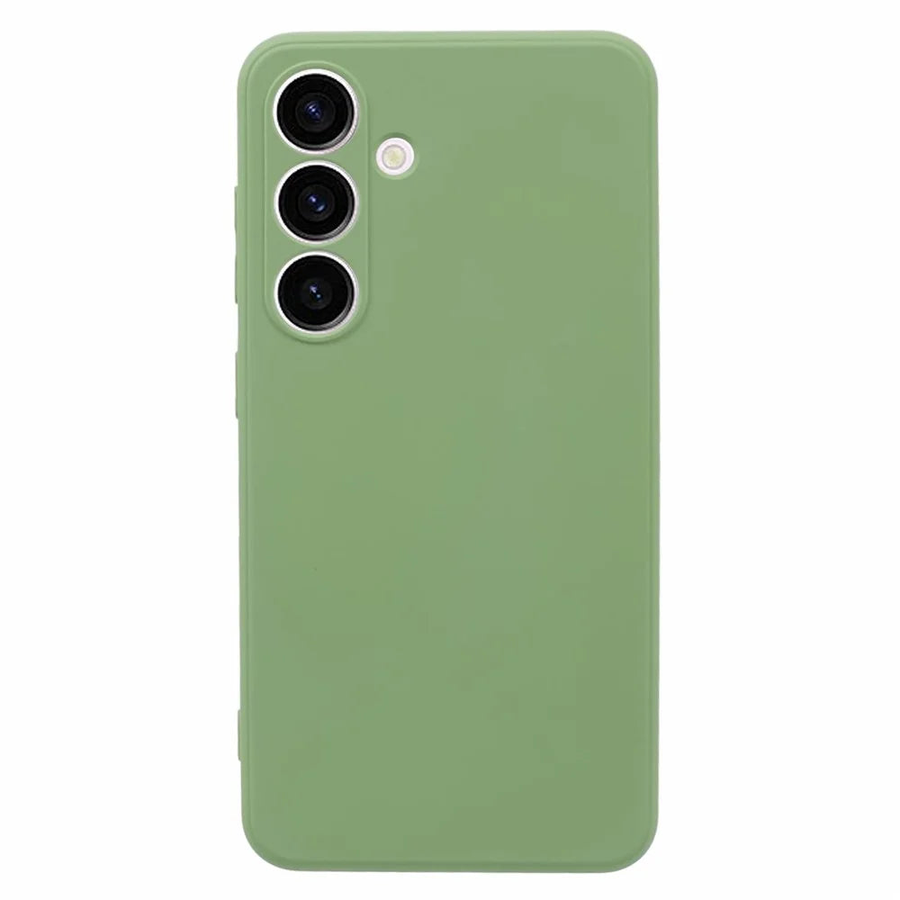 For Samsung Galaxy S24 Phone Case Soft Fiber Lining TPU Cover - Matcha Green - 1