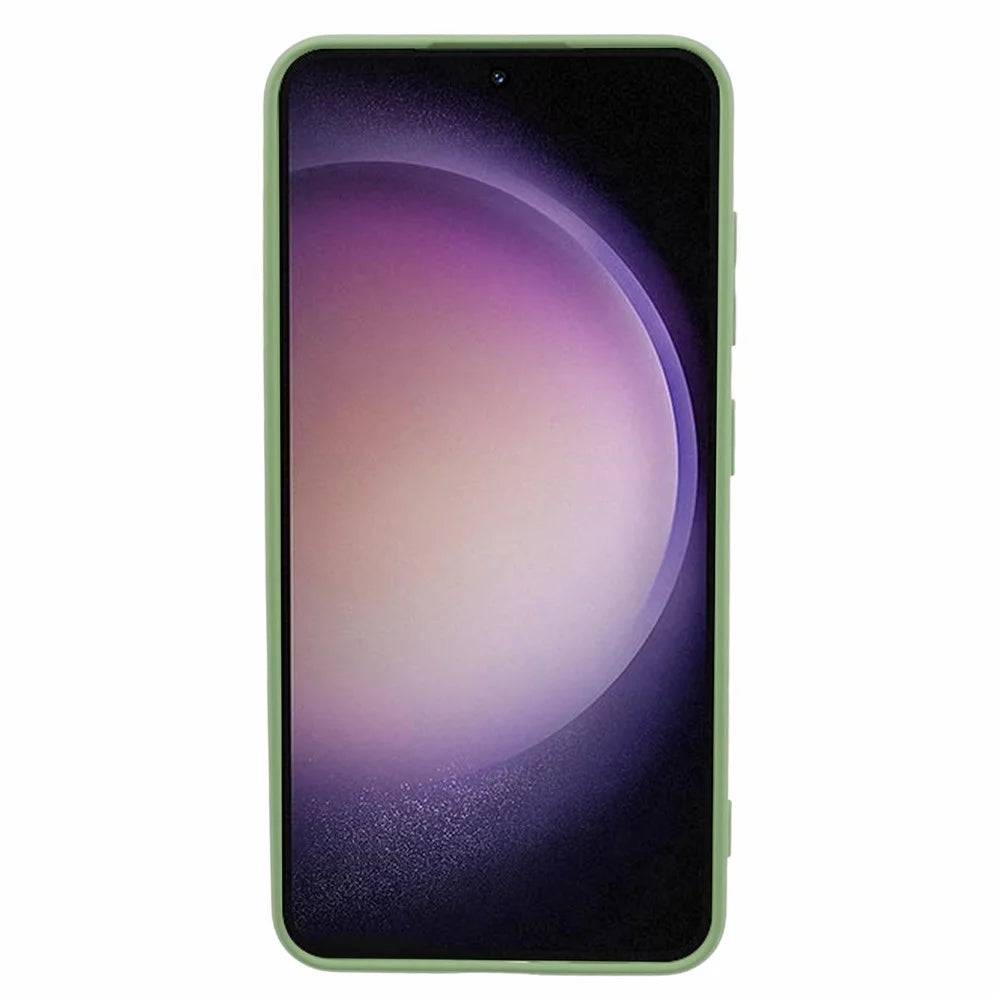 For Samsung Galaxy S24+ Soft Touch Case Fiber Lining TPU Rubberized Phone Cover - Matcha Green - 2