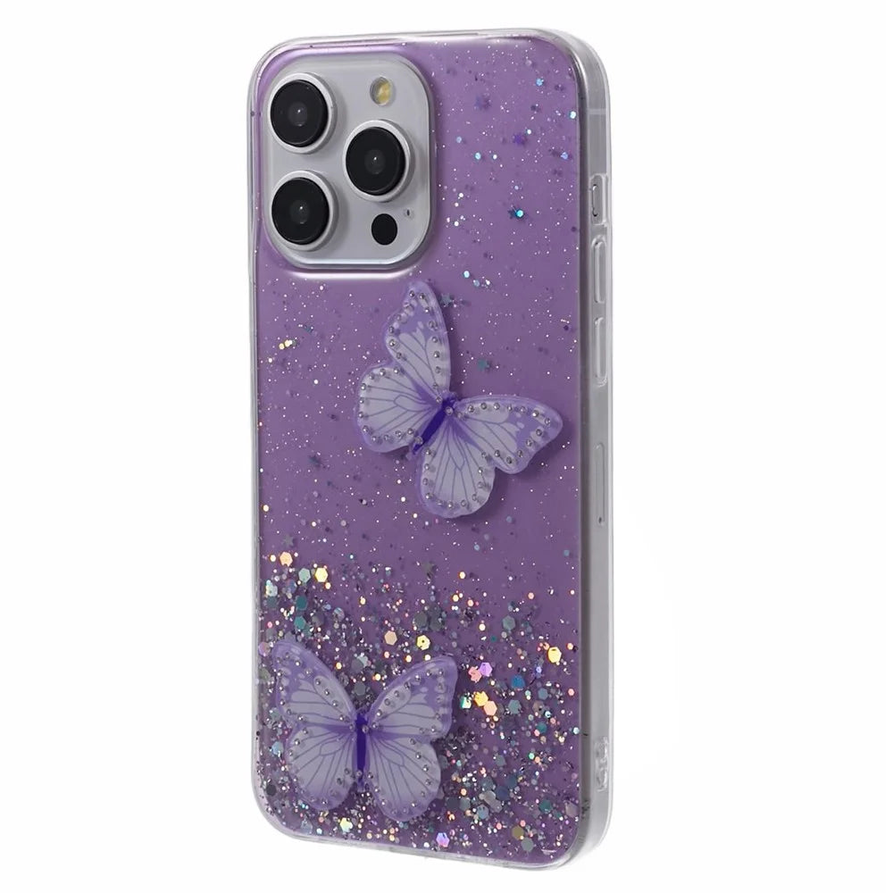 AW Series For iPhone 12 6.1 inch / 12 Pro 6.1 inch Case TPU+PVC Big Rear Lens Hole Phone Protective Shell - Purple - 1
