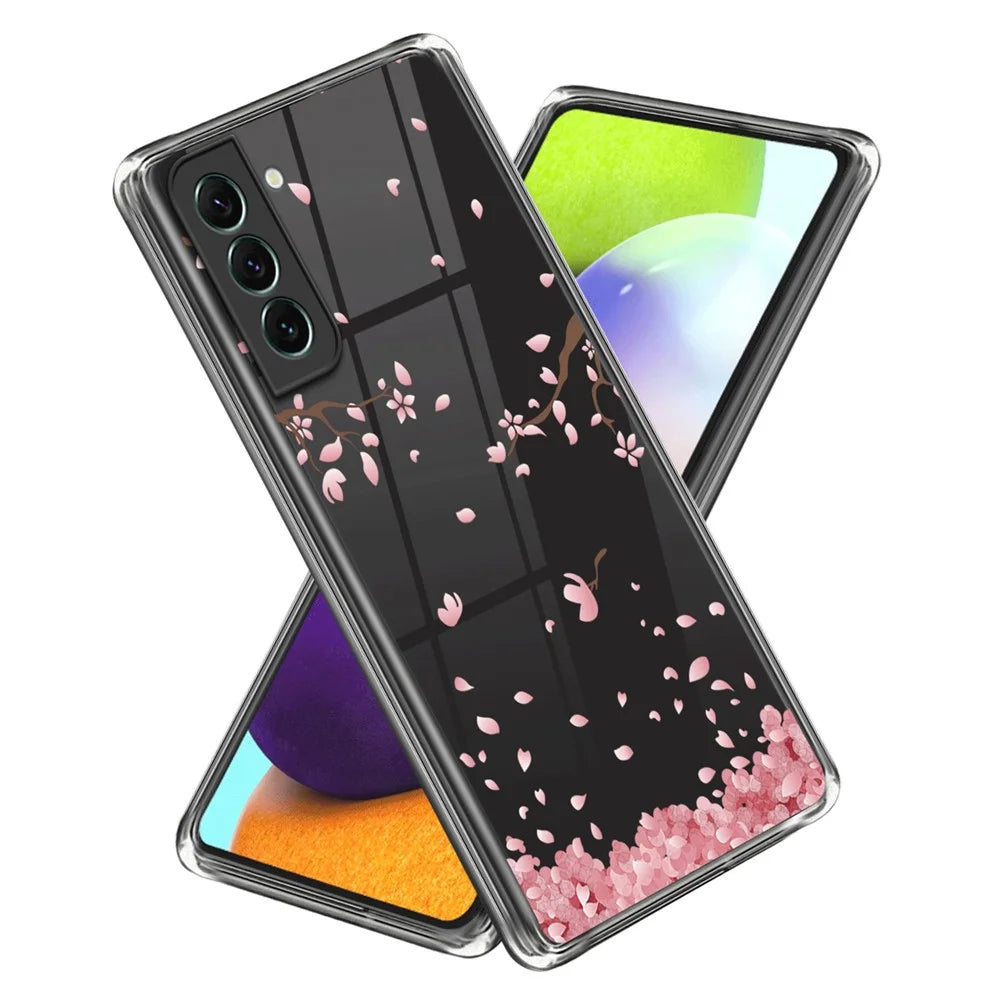 For Samsung Galaxy S24+ Case Pattern Printing TPU Cover Phone Protective Case - Sakura - 1