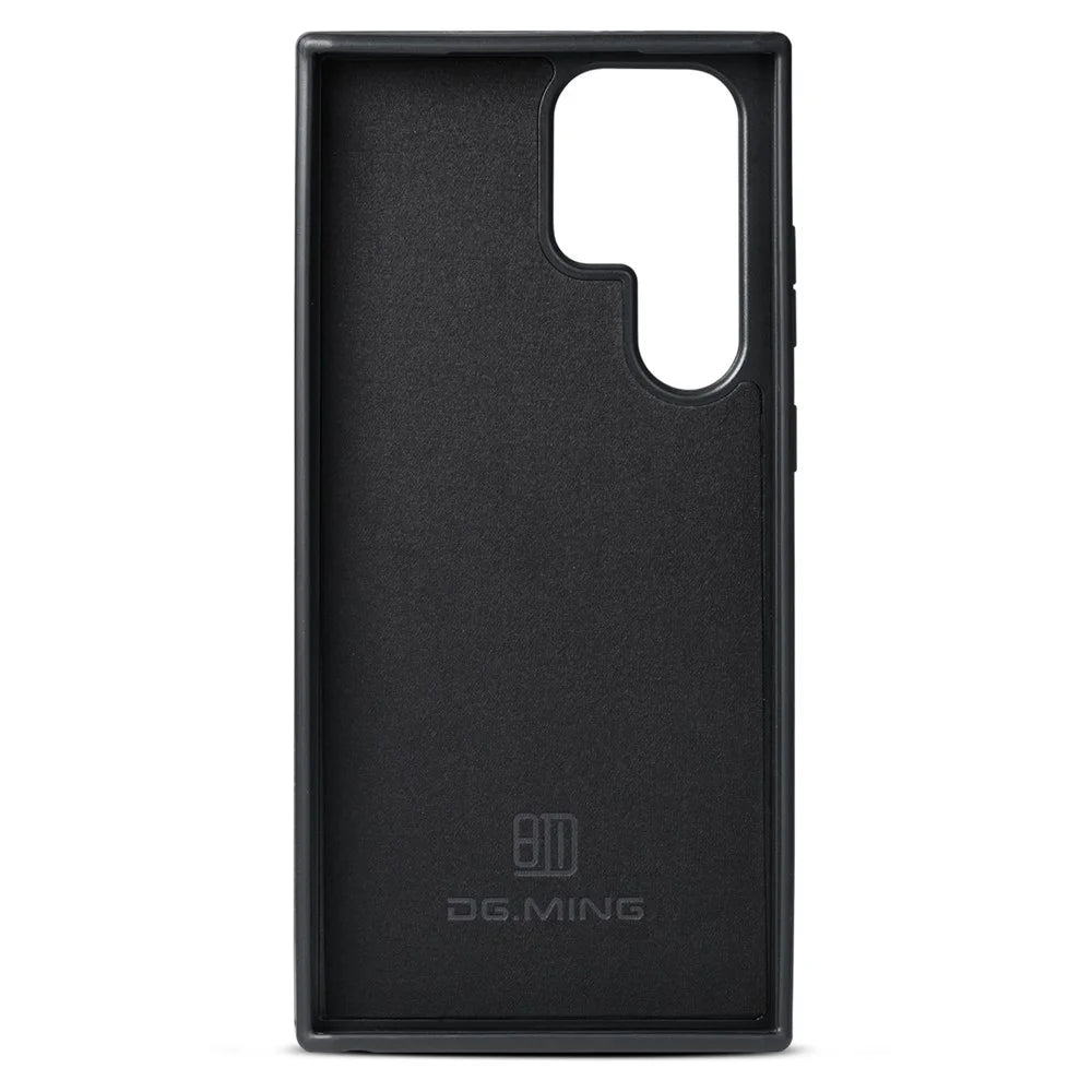 DG.MING For Samsung Galaxy S24 Ultra Phone Case Anti-Scratch Side Edge Leather Coating Back Shell - Black - 2