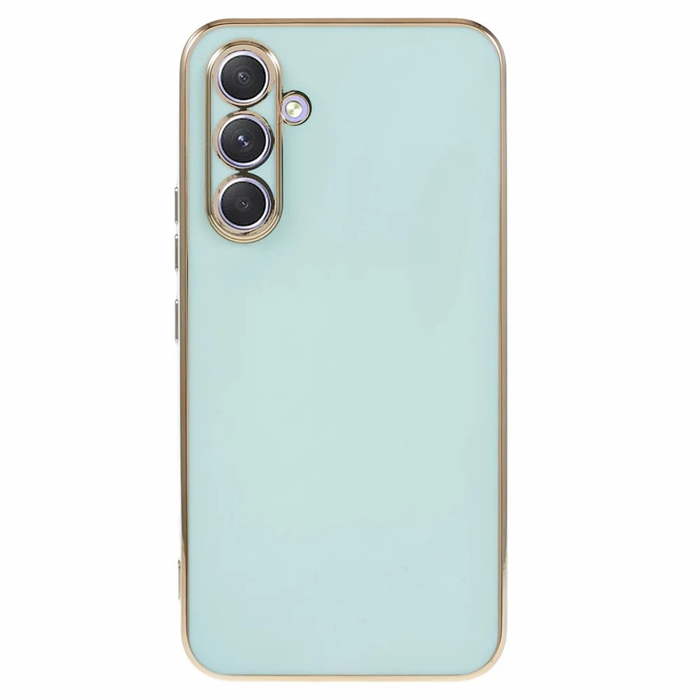 For Samsung Galaxy A15 4G / A15 5G Case Glossy 6D Electroplating TPU Protective Cover - Cyan - 1