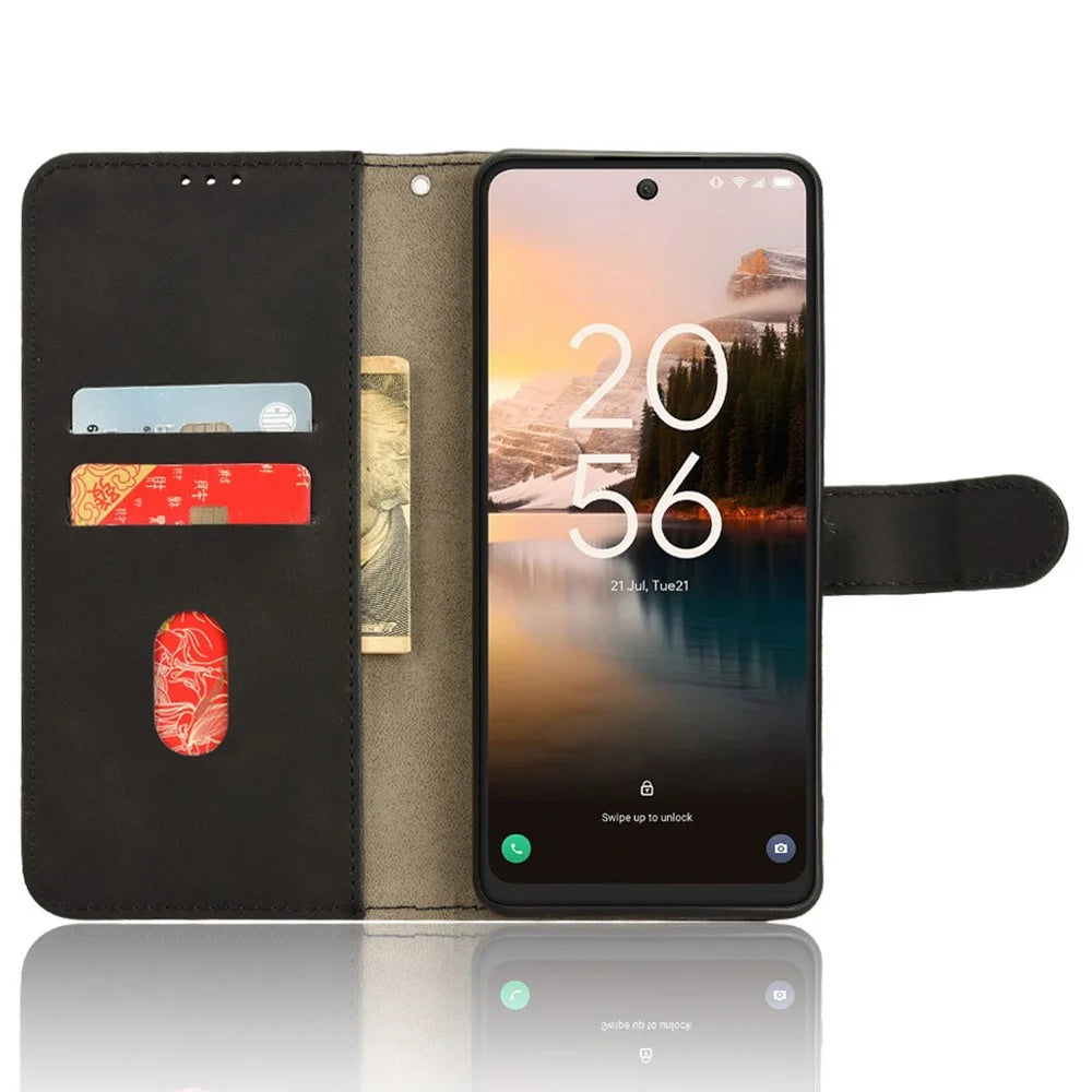 For TCL 40 Nxtpaper 4G Leather Case Skin-Touch PU Leather Phone Cover Wallet Stand - Black - 2