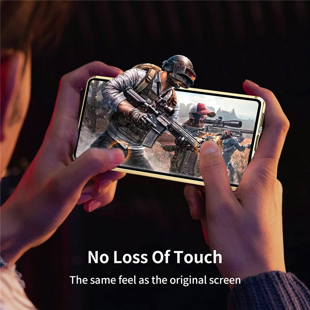 For Samsung Galaxy S24+ Case Double-Sided Tempered Glass Anti-Spy Phone Cover - Silver - 4