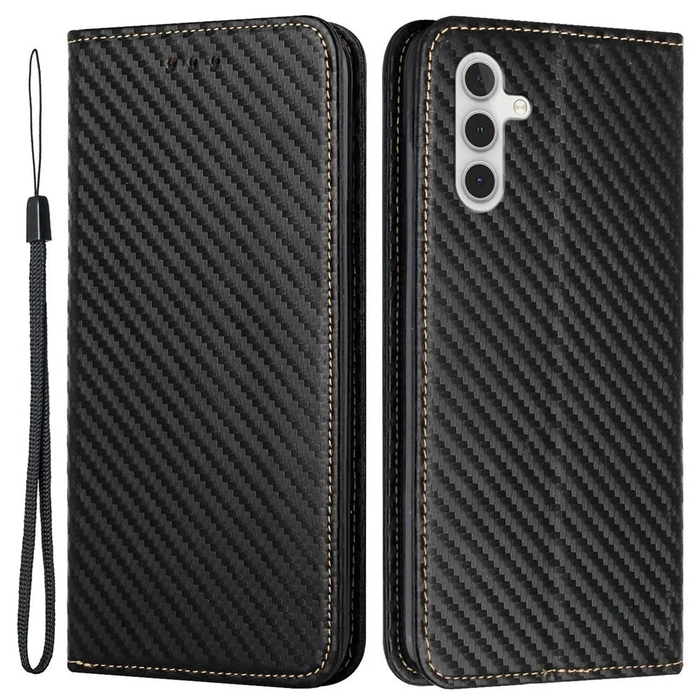 For Samsung Galaxy S25+ / S24+ Case PU Leather Wallet Phone Stand Cover - Black - 1