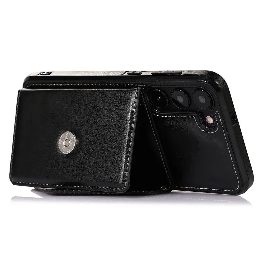 For Samsung Galaxy A54 5G Cell Phone Case Leather+TPU Crossbody Cover with Card Holder - Black - 2