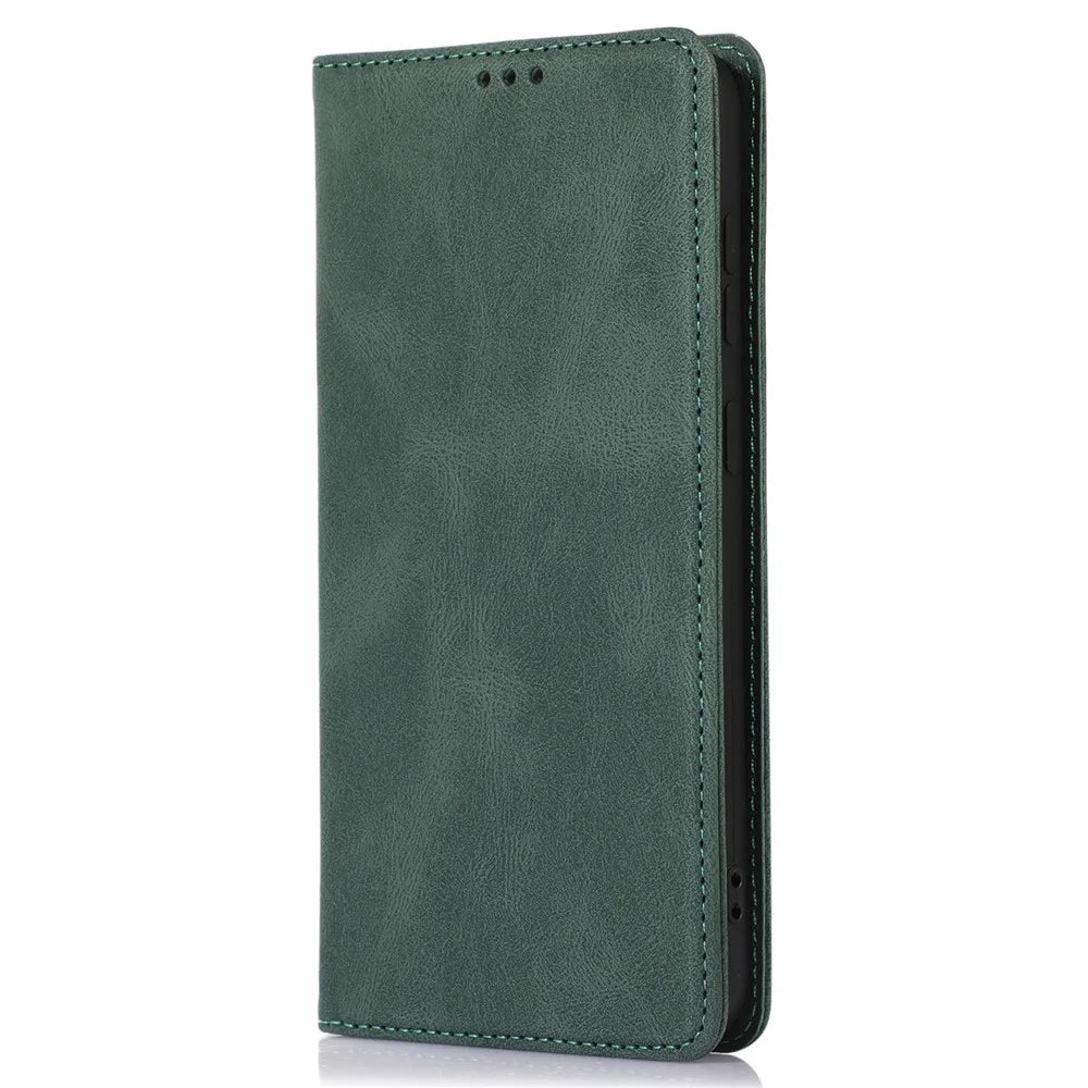 For Samsung Galaxy A14 5G / 4G Magnetic Stand Wallet Cover TPU+PU Leather Cell Phone Case - Green - 6