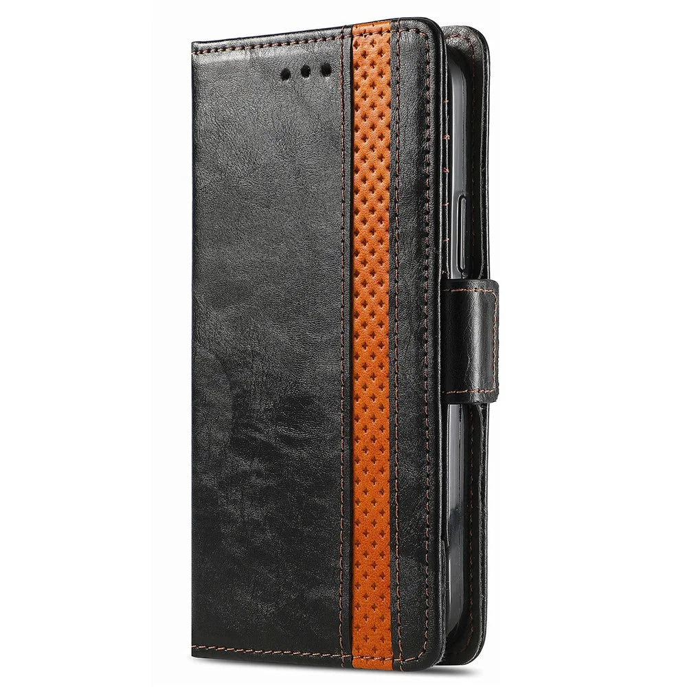 For Samsung Galaxy S24 Ultra Phone Cases CASENEO PU Leather Cover Stand with RFID Blocking Wallet - Black - 6